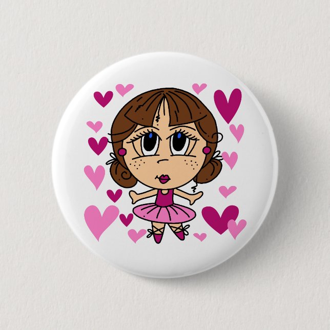 Ballerina Girl 6 Cm Round Badge (Front)