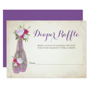 Ballerina Girl Baby Shower Diaper Raffle Invitation