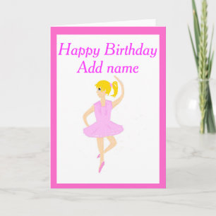 Ballerina Girl Birthday Card