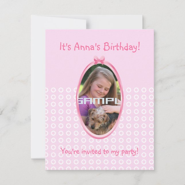 Ballerina girl birthday party invitation (Front)