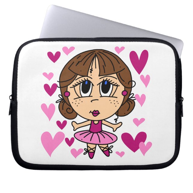 Ballerina Girl Laptop Sleeve (Front)