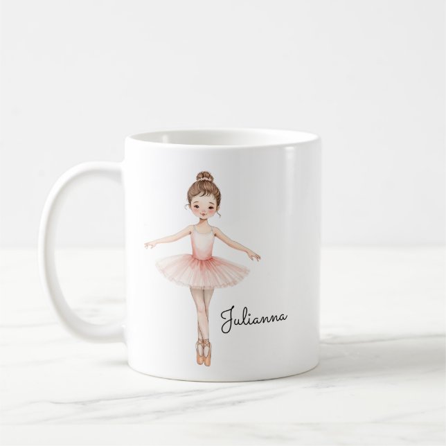 Ballerina Girl Personalised  Coffee Mug (Left)