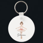Ballerina Girl Personalized Key Ring<br><div class="desc">This adorable keepsake features a cute ballerina cartoon and your choice of name. Perfect for little dancers and ballet lovers, it combines charm and personalization in one sweet design. Great for birthdays, dance recitals, Christmas, or everyday use, it's a thoughtful custom gift for kids, teens, or anyone who loves tutus...</div>