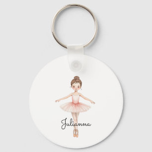 Ballerina Girl Personalized Key Ring