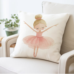 Ballerina Girl Pillow, Ballet Dancer Cushion