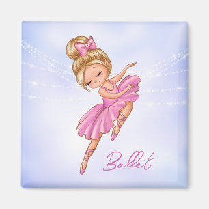 Ballerina Girl Pink, Purple Pretty Ballet Magnet