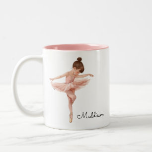 Ballerina Girl Pose Personalized  Two-Tone Coffee Mug