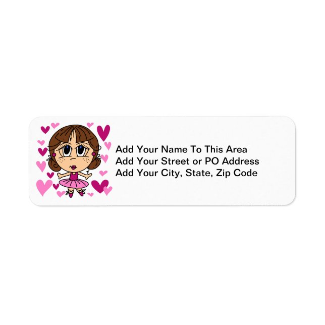 Ballerina Girl Return Address Label (Front)
