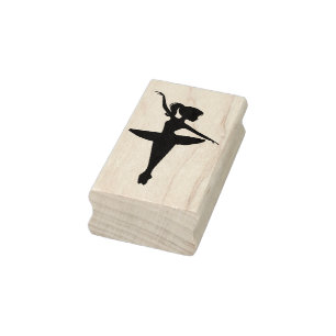 Ballerina Girl Rubber Stamp