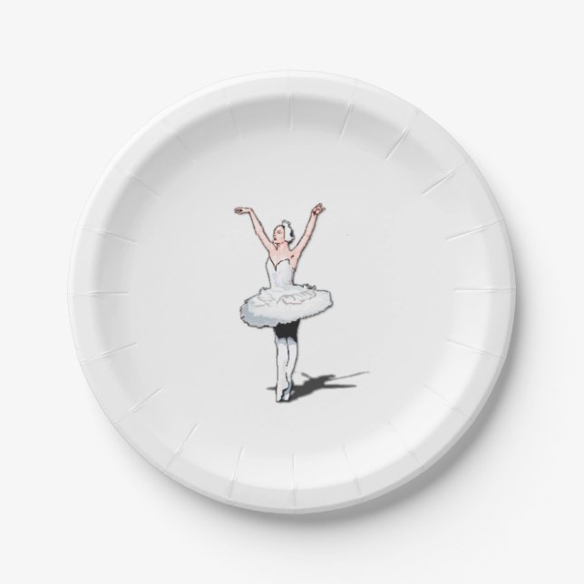 Ballerina Girl Themed Birthday Party Paper Plates (Front)