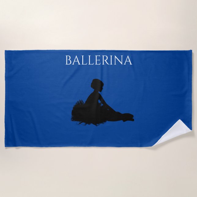 BALLERINA girl's beach towel. Beach Towel (Front)
