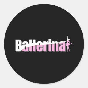 Ballerina - Girly Ballet Abstract Swish Art Classic Round Sticker