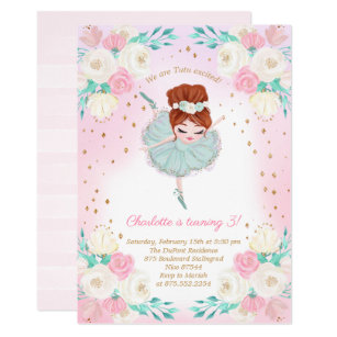 Ballerina Glitter Birthday Invitation