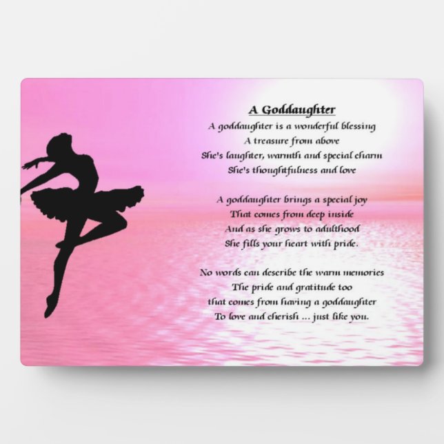 Ballerina Goddaughter Poem Plaque (Front)