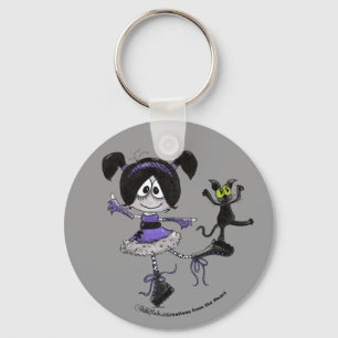 Ballerina Goth Style Key Ring