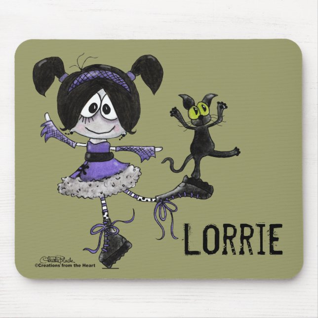 Ballerina Goth Style Mouse Pad (Front)