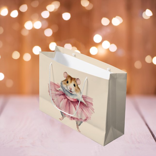 Ballerina Hamster Girls Birthday Large Gift Bag (Creator Uploaded)