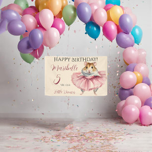 Ballerina Hamster Girls Personalised Birthday  Banner