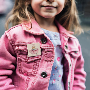 Ballerina Hamster Personalised Girls Birthday 15 Cm Square Badge