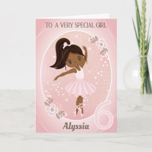 Ballerina Happy Birthday Card 6 Years Old Girl