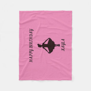 Ballerina happy birthday custom fleece blanket.