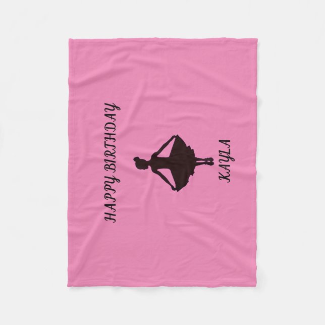 Ballerina happy birthday custom fleece blanket. blanket (Front)