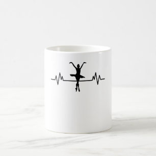 Ballerina Heartbeat Design Fun Classic Ballet Gift Coffee Mug