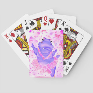 Ballerina Hippo Ballet Dancer Playing Cards Gift
