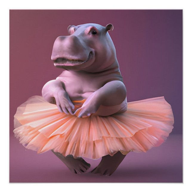 Ballerina Hippo Poster (Front)