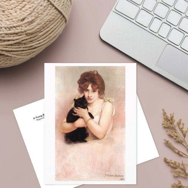 Ballerina Holding Black Cat Belleuse Postcard (Creator Uploaded)