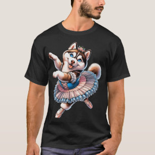Ballerina Husky Dog Dancing for Men Women Kids T-Shirt