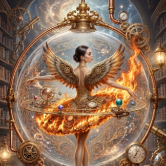 Ballerina in a globe - Decoupage - wrapping paper