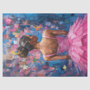 Ballerina in a Hot Pink Tutu Painting Decoupage Tissue Paper