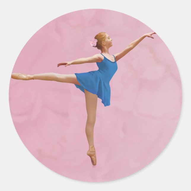 Ballerina in Arabesque Pose Customisable Sticker (Front)