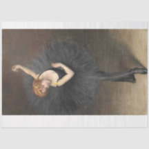 Ballerina in Black Decoupage Paper