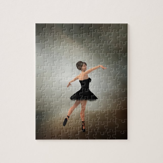Ballerina in Black Dress Jigsaw Puzzle (Vertical)