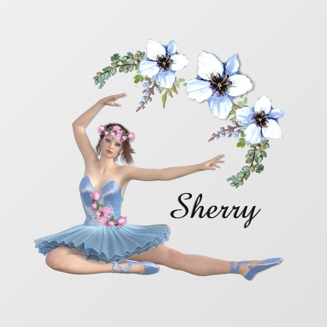 Ballerina in Blue Personal Name (Sheet)