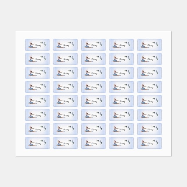Ballerina in Blue Personal Name (Sheet)