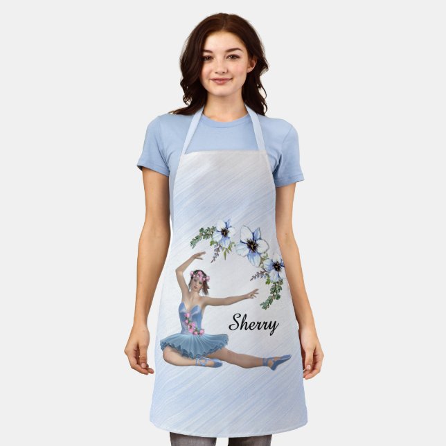 Ballerina in Blue Personal Name Apron (Worn)
