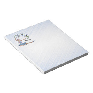 Ballerina in Blue Personal Name Notepad