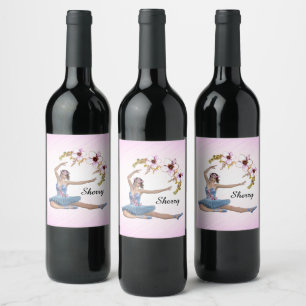Ballerina in Blue Personal Pink Wine Label