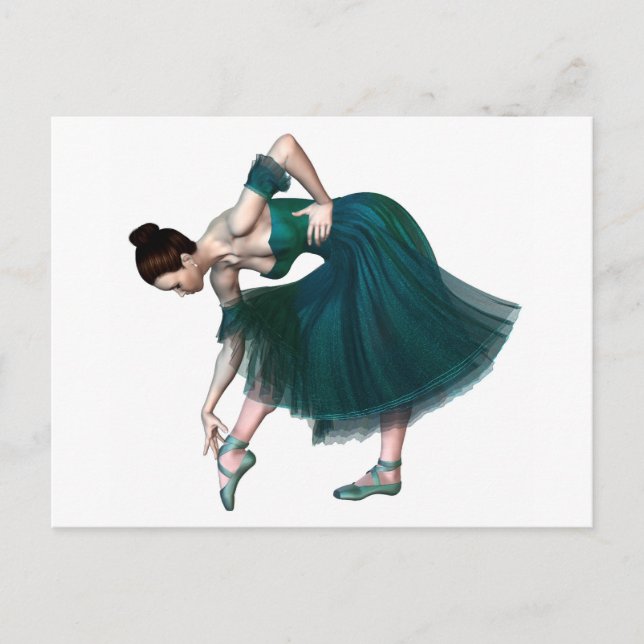 Ballerina in Green Postcard (Front)