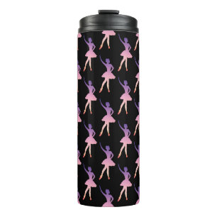 Ballerina in modern geometric pink purple thermal tumbler