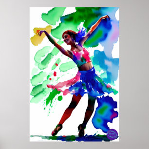BALLERINA IN NEON OIL POSTER