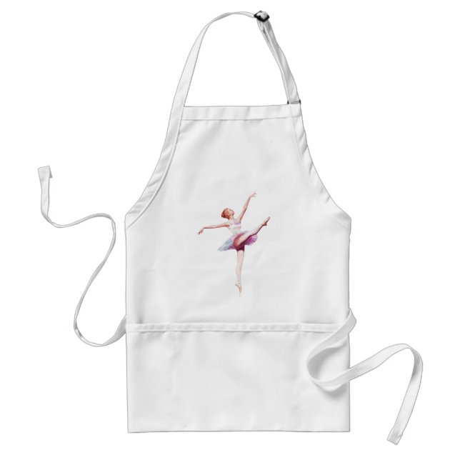 Ballerina in Pink and Lavender, Monogram Standard Apron (Front)