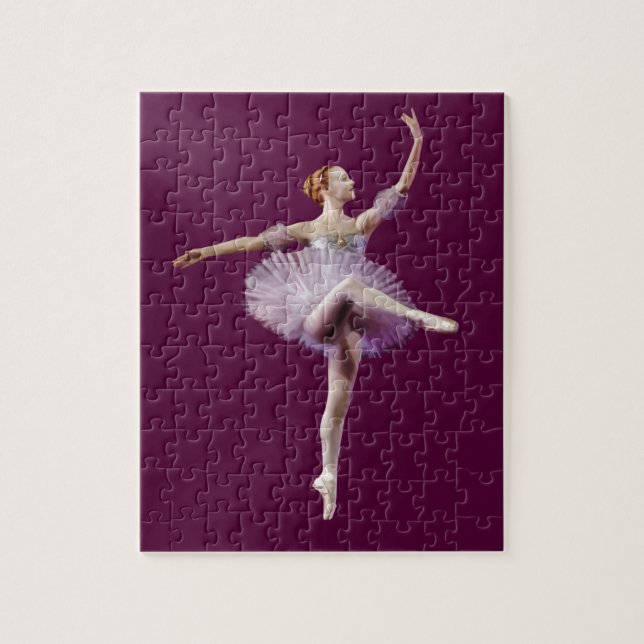 Ballerina in Purple and White Customisable Jigsaw Puzzle (Vertical)