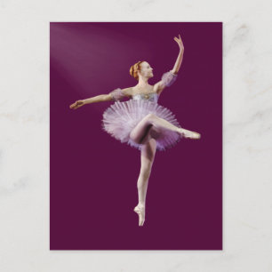 Ballerina in Purple and White Customisable Postcard