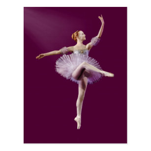 Ballerina in Purple and White Customizable Postcard