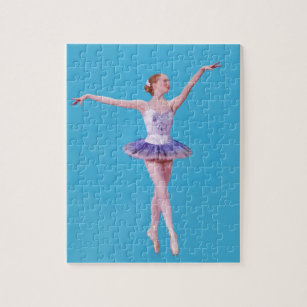 Ballerina in Purple and White Jigsaw Puzzle