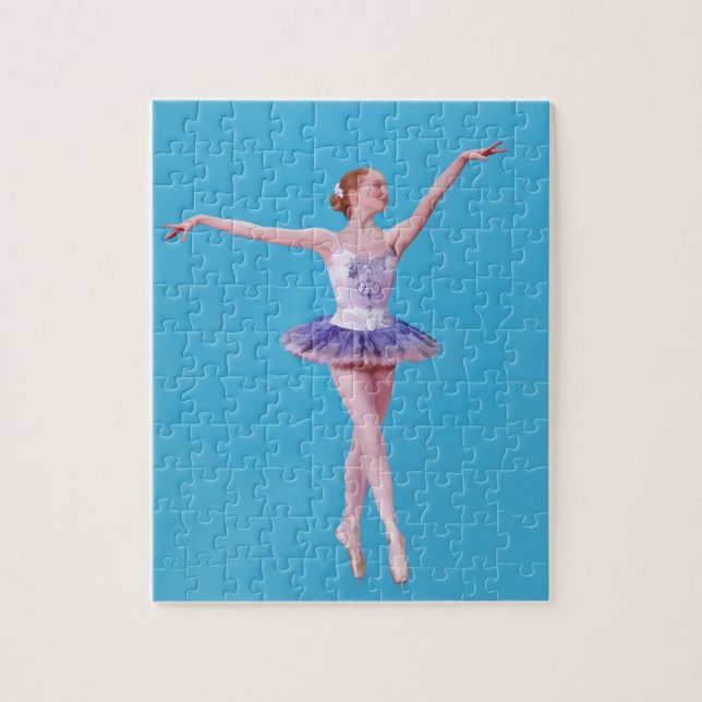 Ballerina in Purple and White Jigsaw Puzzle (Vertical)